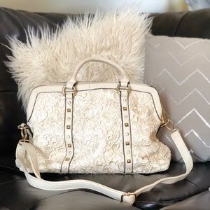 Beautiful lace studded satchel